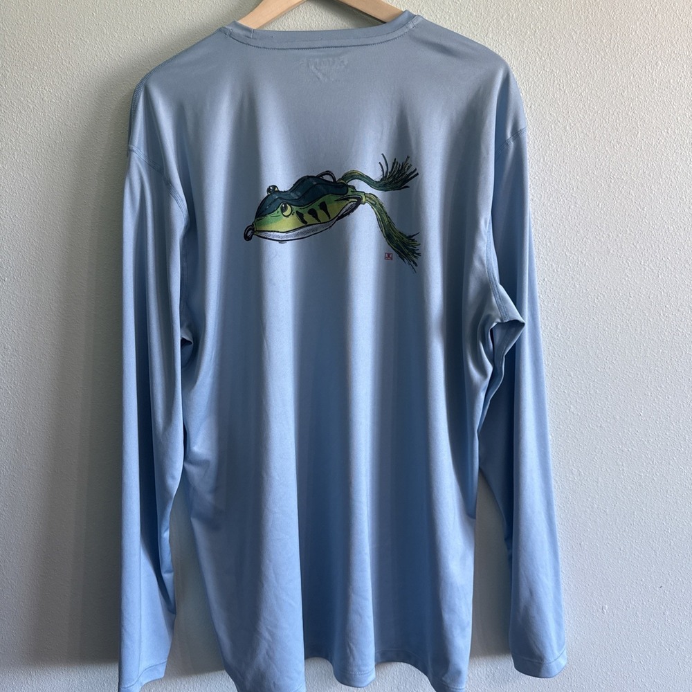 Simms Fishing Products Fly Fishing Shirt Mens XL Blue Light weight Long Sleeve